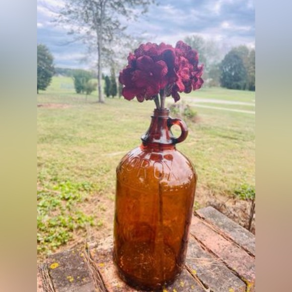 *Burlap Hydrangea Pick, Burgundy, Bundle of 3 - Picture 7 of 10